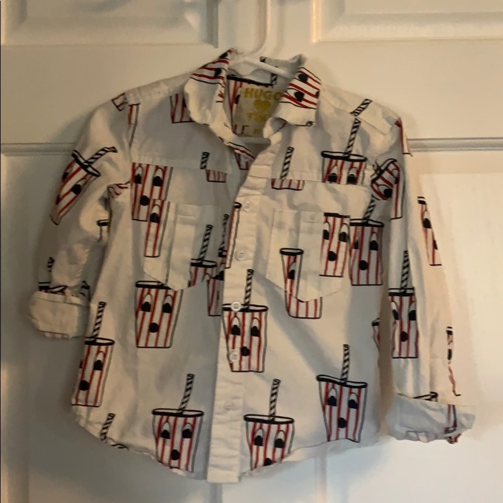 Hugo 🧡 Tiki milk shake button down